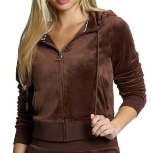 Y2K Velour Medusa Hoodie Sweatshirt Brown